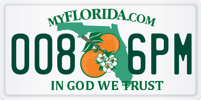 FL license plate 0086PM