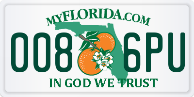 FL license plate 0086PU