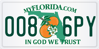 FL license plate 0086PY