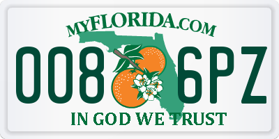 FL license plate 0086PZ