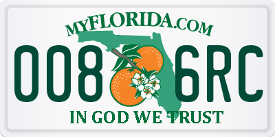 FL license plate 0086RC