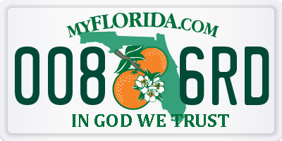 FL license plate 0086RD