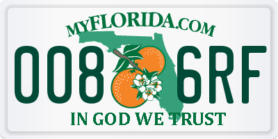FL license plate 0086RF