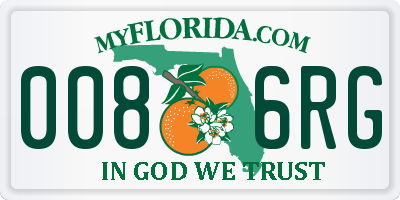 FL license plate 0086RG