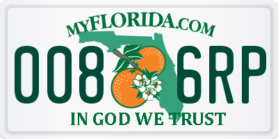 FL license plate 0086RP