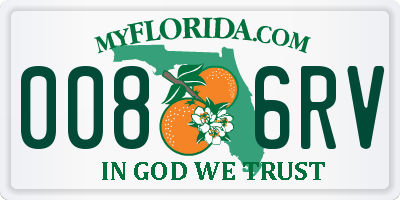 FL license plate 0086RV