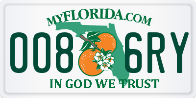 FL license plate 0086RY
