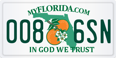 FL license plate 0086SN