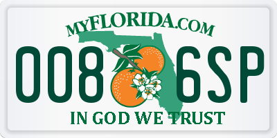 FL license plate 0086SP