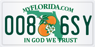 FL license plate 0086SY