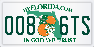 FL license plate 0086TS