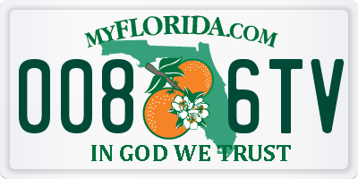 FL license plate 0086TV