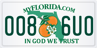 FL license plate 0086UO