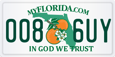 FL license plate 0086UY