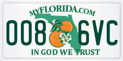 FL license plate 0086VC