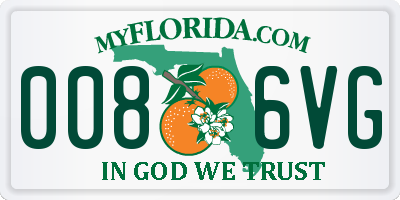 FL license plate 0086VG