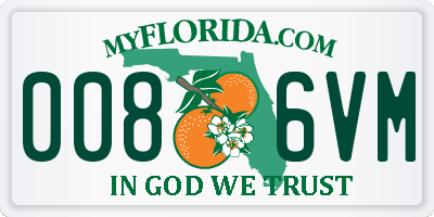 FL license plate 0086VM