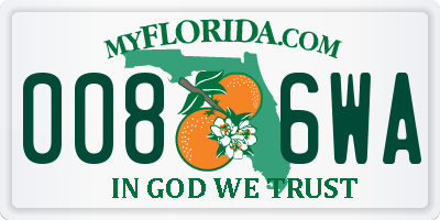 FL license plate 0086WA