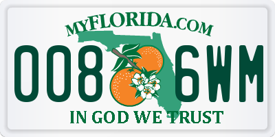 FL license plate 0086WM