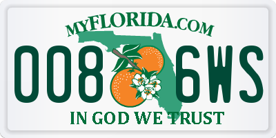 FL license plate 0086WS