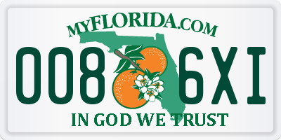 FL license plate 0086XI