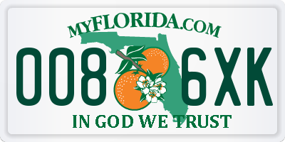 FL license plate 0086XK