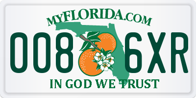 FL license plate 0086XR