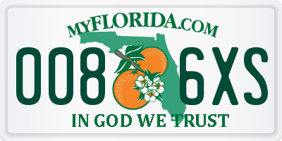FL license plate 0086XS