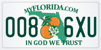FL license plate 0086XU