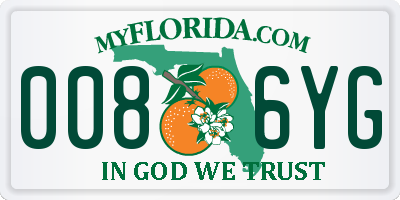 FL license plate 0086YG