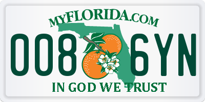 FL license plate 0086YN