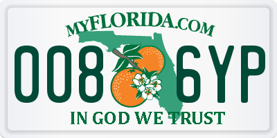 FL license plate 0086YP