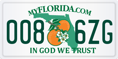 FL license plate 0086ZG