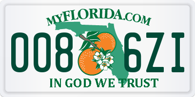 FL license plate 0086ZI