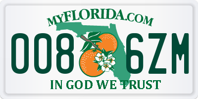 FL license plate 0086ZM