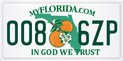 FL license plate 0086ZP