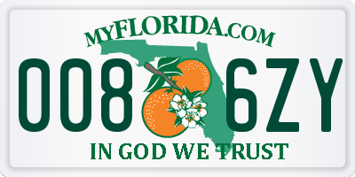 FL license plate 0086ZY