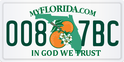 FL license plate 0087BC