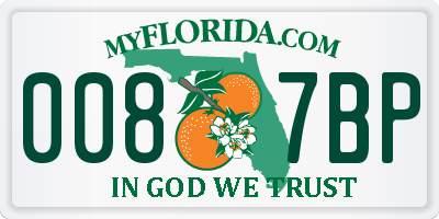FL license plate 0087BP