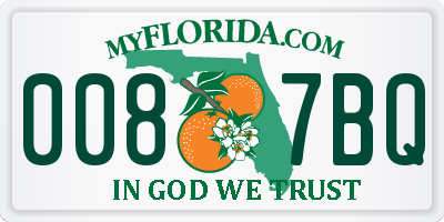 FL license plate 0087BQ