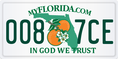 FL license plate 0087CE