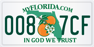 FL license plate 0087CF