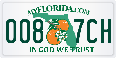 FL license plate 0087CH