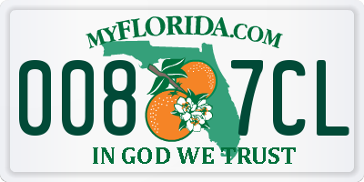 FL license plate 0087CL