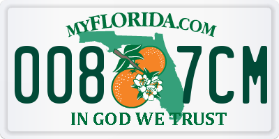 FL license plate 0087CM