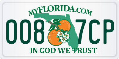 FL license plate 0087CP