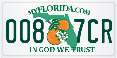 FL license plate 0087CR