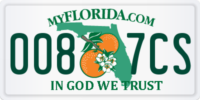 FL license plate 0087CS