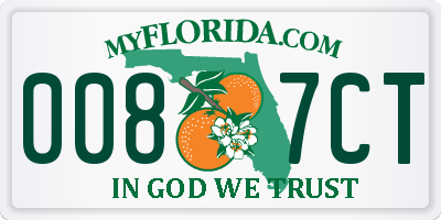 FL license plate 0087CT