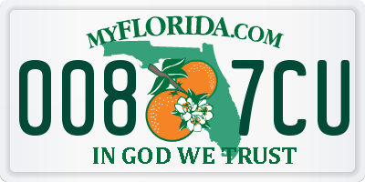 FL license plate 0087CU
